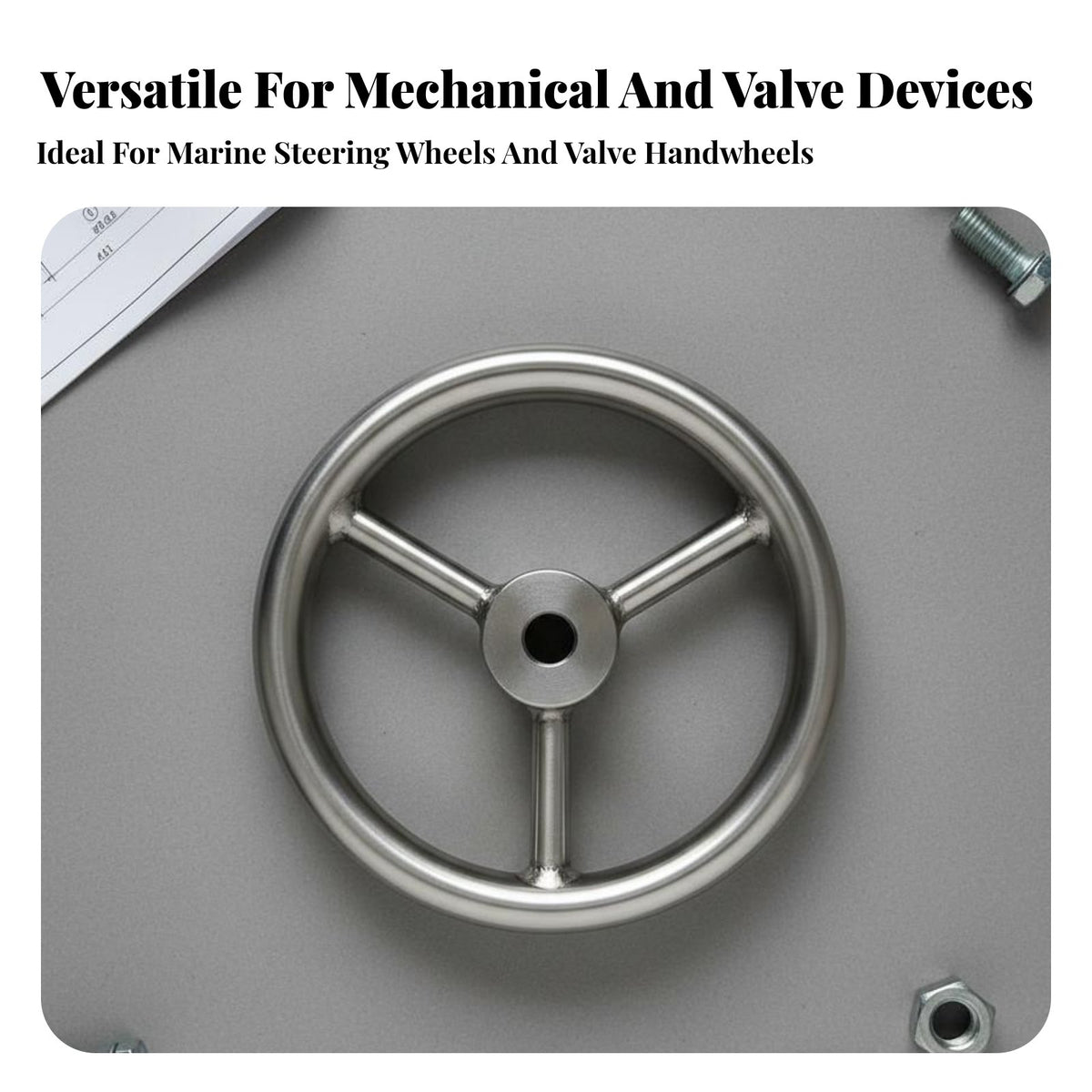 Rust-Resistant Stainless Steel Handwheel Sturdy Construction Welded Pipe Handwheel Long-Lasting Spoked Valve Wheel High Hardness for Machinists, Maintenance Workers, Factory Operators, Plumbing Systems, Workshops, Factories