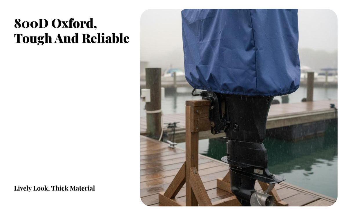 Outboard Motor Cover Waterproof Outboard Engine Cowling Protector Dustproof Heavy Duty Boat Motor Cover for Mariners, Outdoor Storage, Marina, Mooring