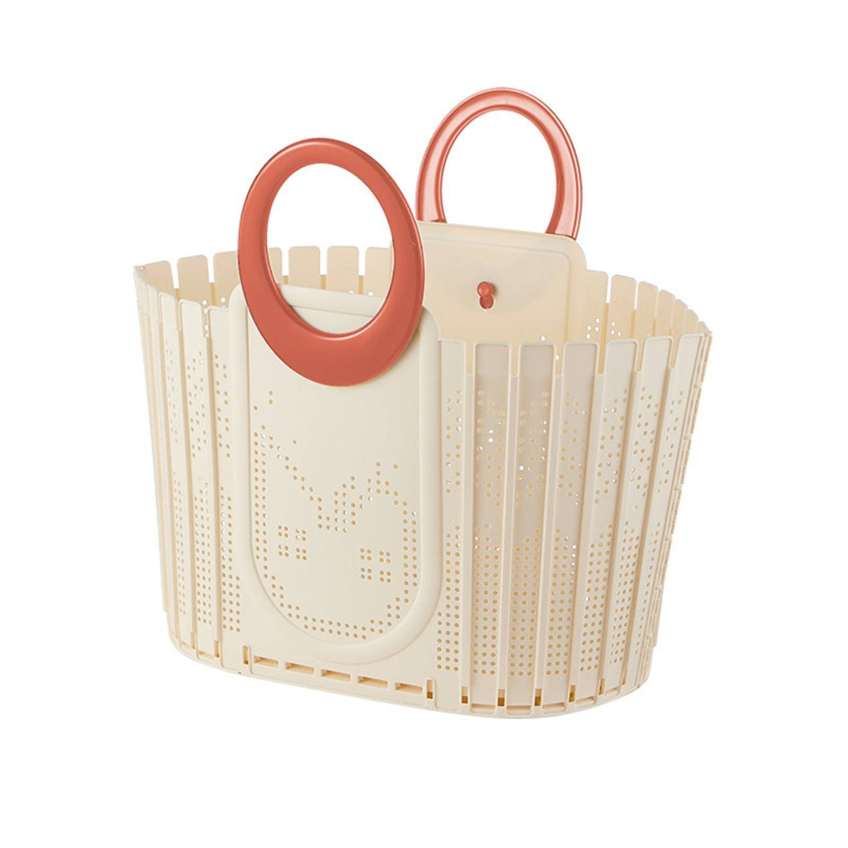 Cream Style Foldable Portable Laundry Basket for Bathroom, Large Capacity Storage Basket