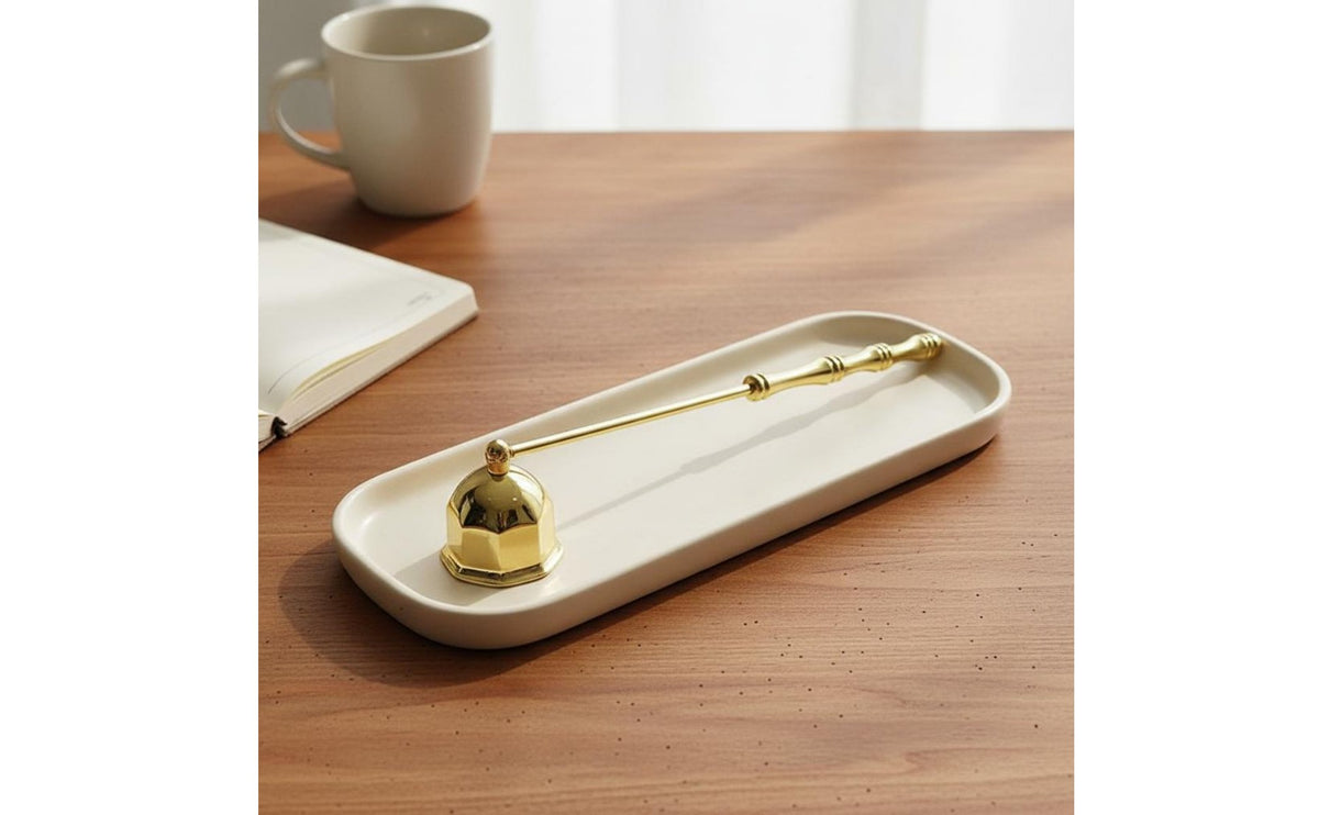 Electroplated Finish Octagonal Flame Snuffer Stainless Steel Candle Snuffer Smokeless Extinguishing Bell Candle Extinguishing Tool Prevents Beeswax Splatter for Enthusiasts, Spa, Meditation Studio, Wedding, Church