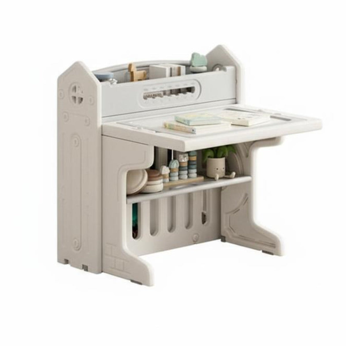 Childsafe Design ovalShaped Toddler Table Multifunctional Toddler Desk and Seating Set Easy to Clean Surface kids' Furniture Graffiti Desktop for Toddlers, Preschoolers, Daycare Providers, Kindergarten, Classroom, Playroom, Home Study