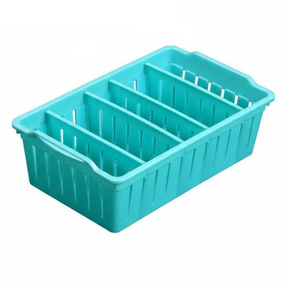 Multi-Compartment Hollowed-perforated Rectangular container long-finaling Storage Basket Lightweight Desktop Organizer Stackable Design for Home Organizers, Office Workers, Homemakers, Kitchen, School, Dorm Room, Bathroom