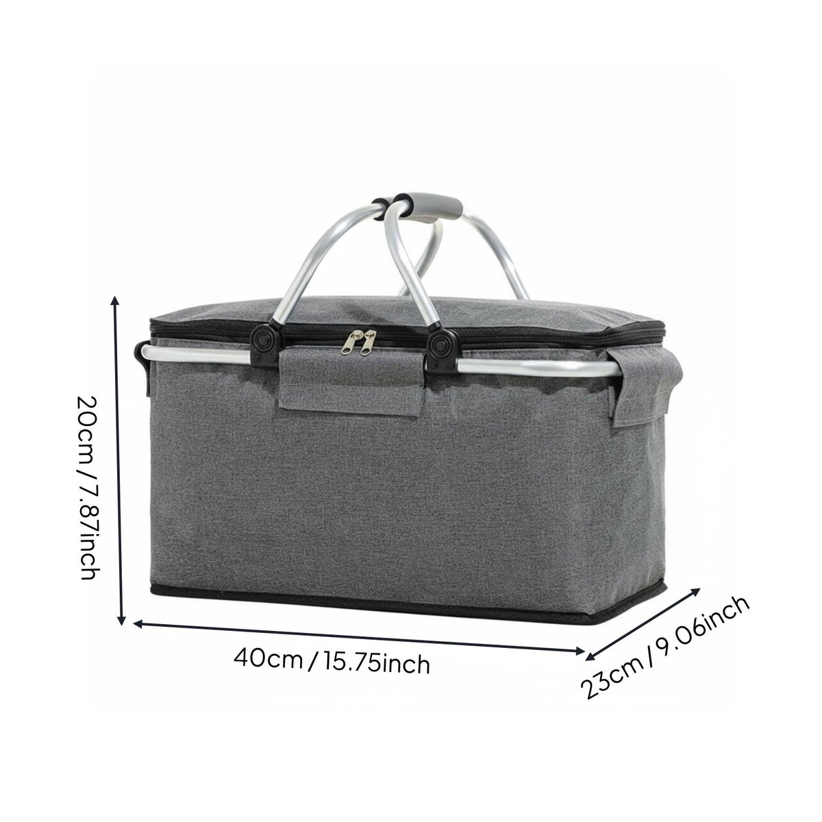Large Capacity Insulated Picnic Basket Portable Foldable Picnic Basket Stable Structure Outdoor Storage for Camping, Travel