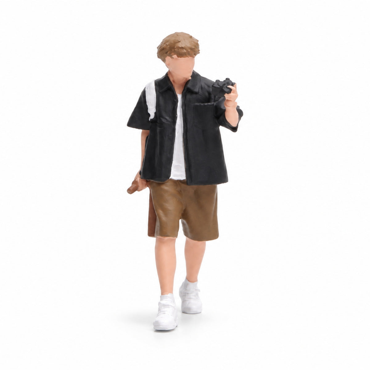 1/64 Miniature Standing Figure with Backpack Painted Scale Model Person for Hobbyists
