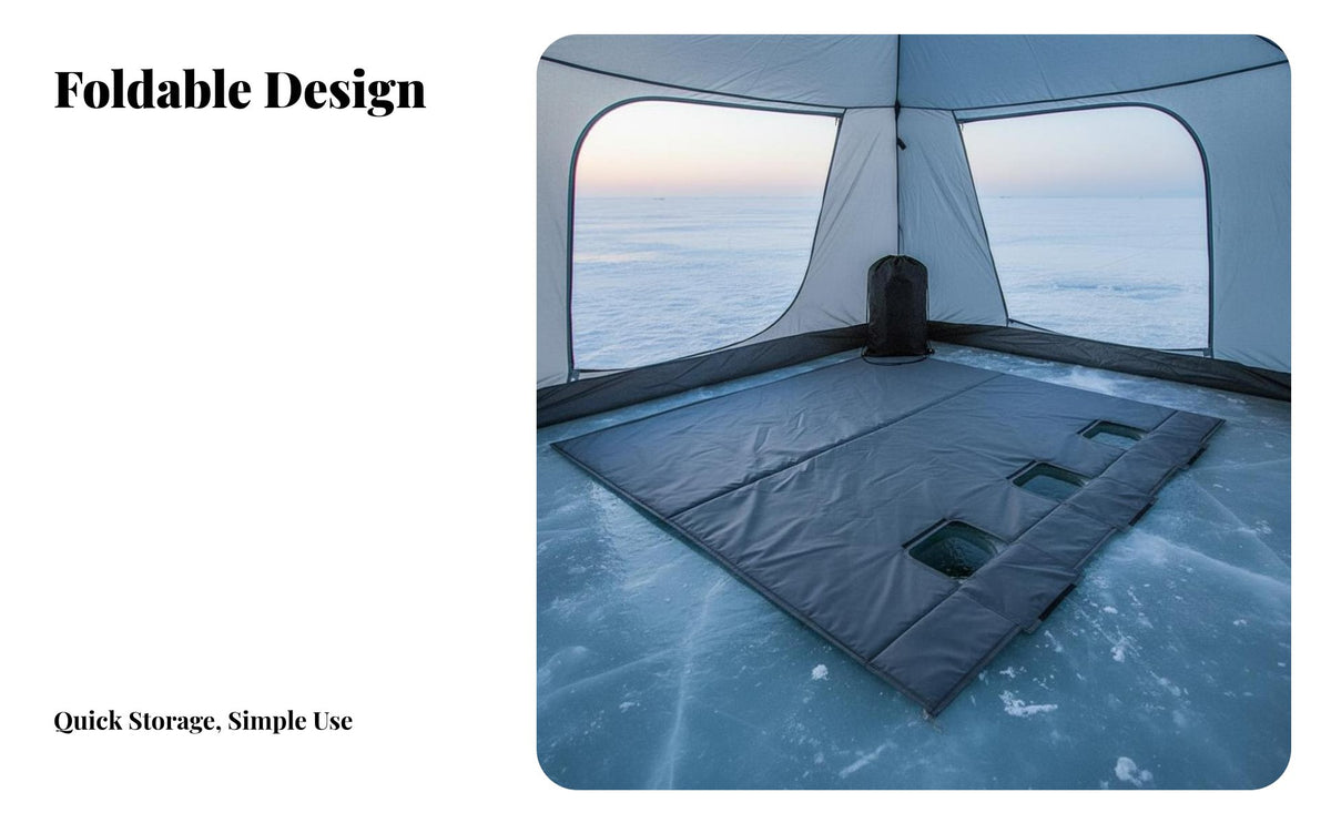 Thickened Ice Angleing Tent Mat Thermal Insulation Shielding Shelter Covering Waterproof Insulated Pad Weather-Resistant for Anglers, Campers, Camping