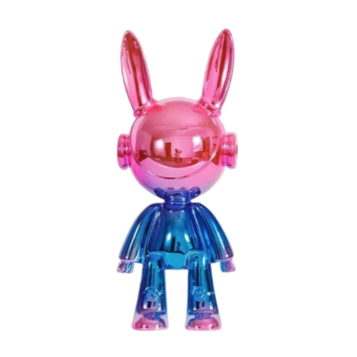 Hare Figurine with Electroplated Finish Glossy Hare Figurine Reflective Bunny Statue for Art Collectors, Homeowners, Console Table, Living Room