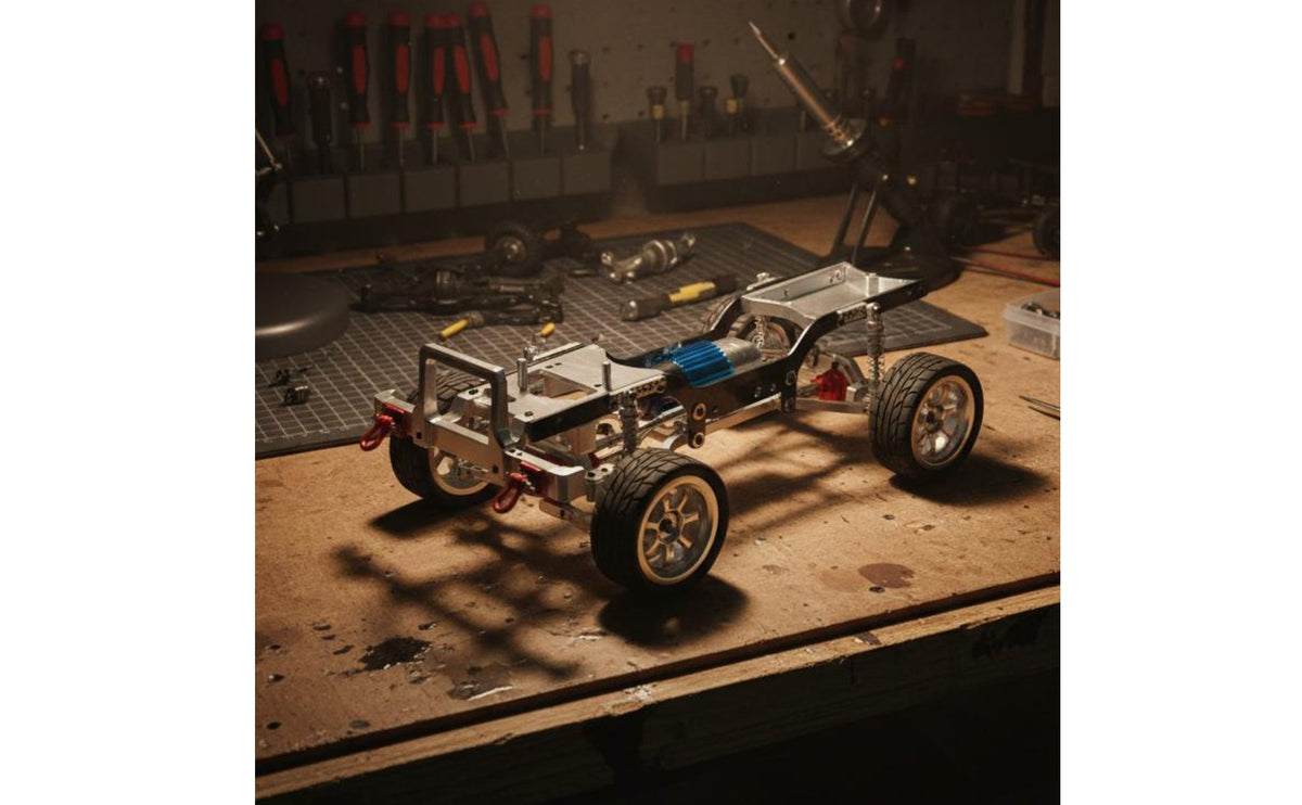 1/12 Scale Metal RC Chassis DIY Modification RC Chassis Frame Front and Rear Axle Assembly for Modders