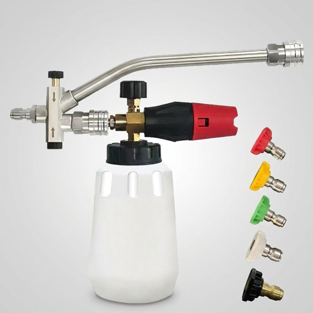Car Cleaning Kit for Professional Wash and Detailing, Foam Sprayer with Stainless Steel Foam Lance, 1/4 Quick Connect with Brass Fitting