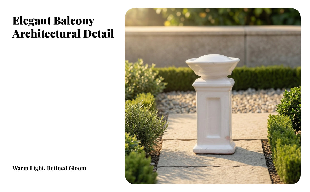 European-Style Miniature Flowerpot | Finely Detailed 1/64 Scale, Hand-Painted White Finish, , for Diorama