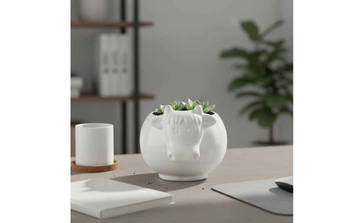 Shaped Flowerpot Decorative Mini Ceramic Pot Miniature Size House Decoration for Desk, Windowsill