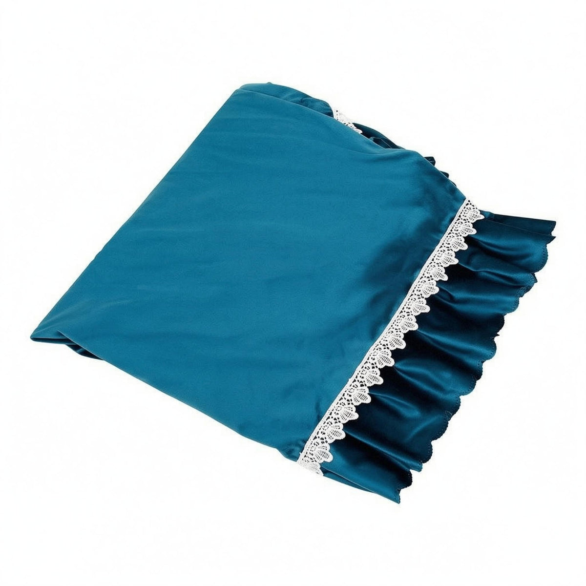 Piano Dust Cover Ruffled Trim Upright Piano Cover Dark Blue