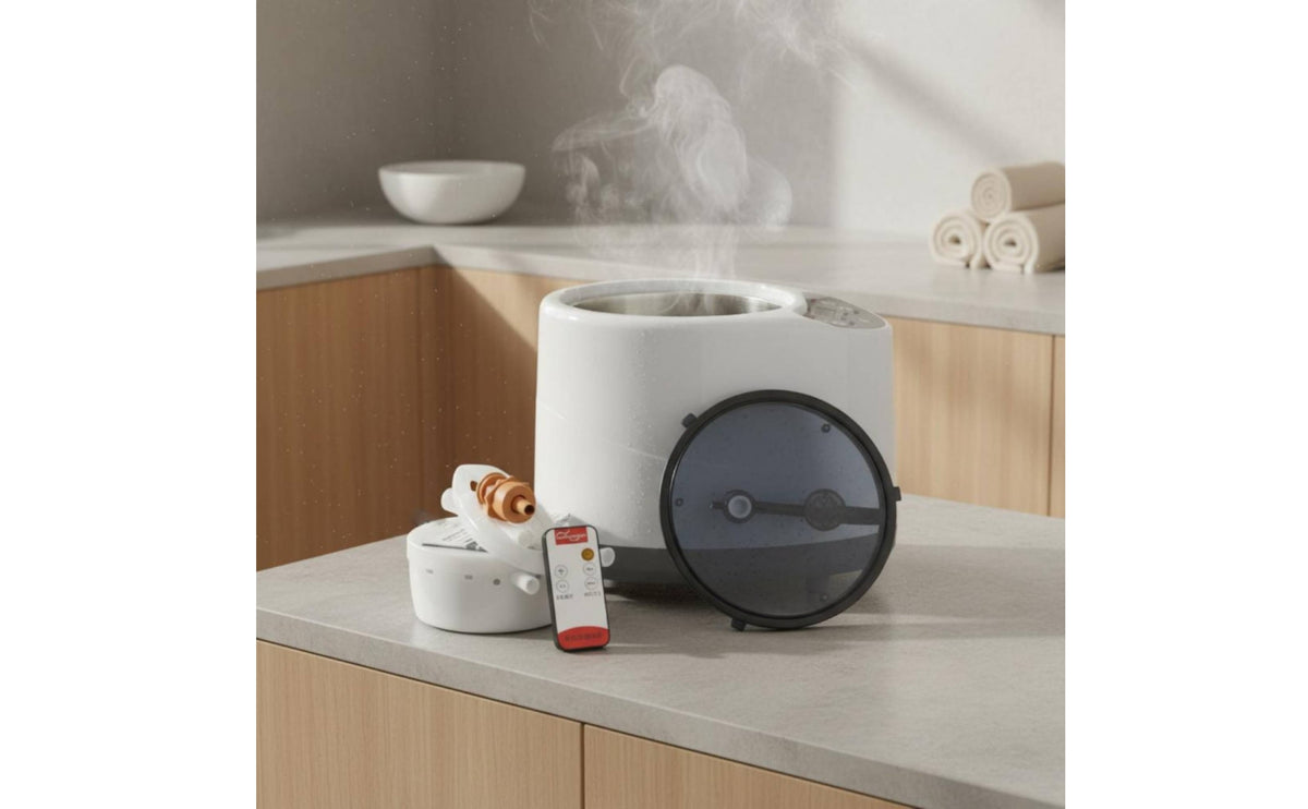 Stainless Steel Sauna Steam Generator Temperature Control Herbal Steaming Machine Fast Heating Steam Sauna Box Timer Display for Professionals, Spa, S
