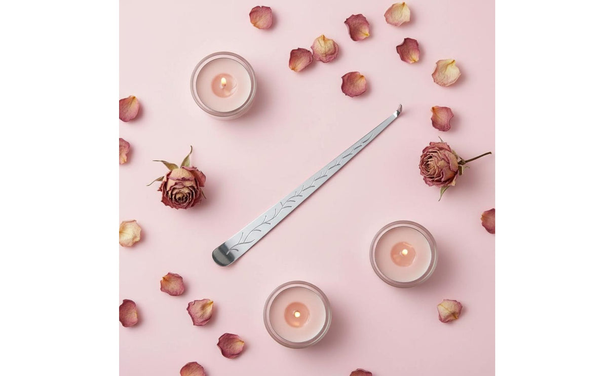 Smokeless Extinguishing Candle Snuffer Rust-Proof Candle Extinguishing Tool Long-Lasting Finish Wick Trimmer and Snuffer Set for Weddings