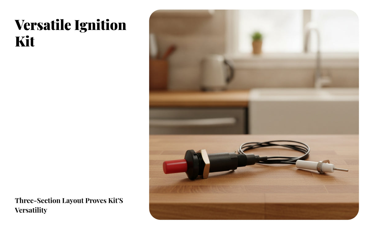 Replacement Piezo Lighting Mechanism | Metal Mounting Bracket, Piezo lighting mechanism with wire Wire, for Grill