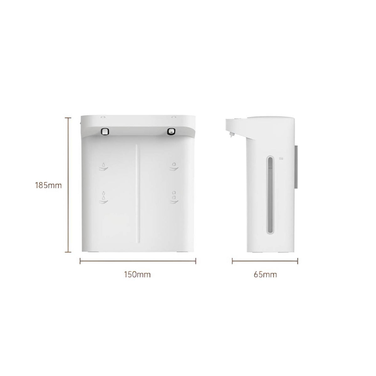 Wall-Mounted Foam Soap Dispenser Dual Outlet Touchless Foaming Dispenser Wall Mounted Soap Pump Liquid Level Window