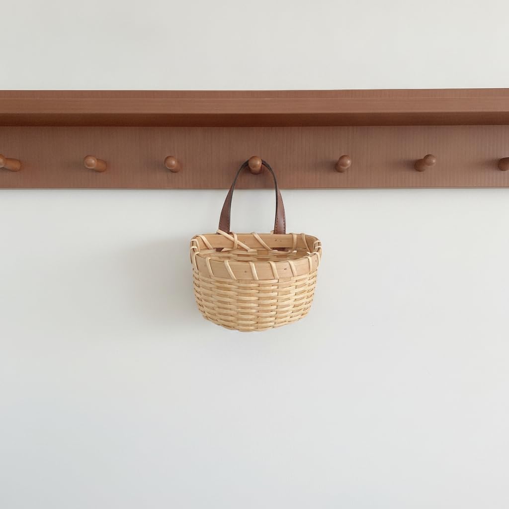Wall-Mounted Woven Storage Basket for Kitchen, Living Room, and Home Organization