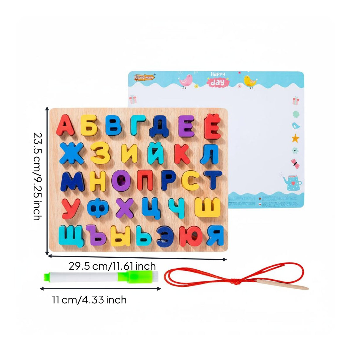 Sturdy Wood Wooden Alphabet Game Board Early Education Wooden Alphabet Number Game Learn Through Play for Preschoolers, Toddlers