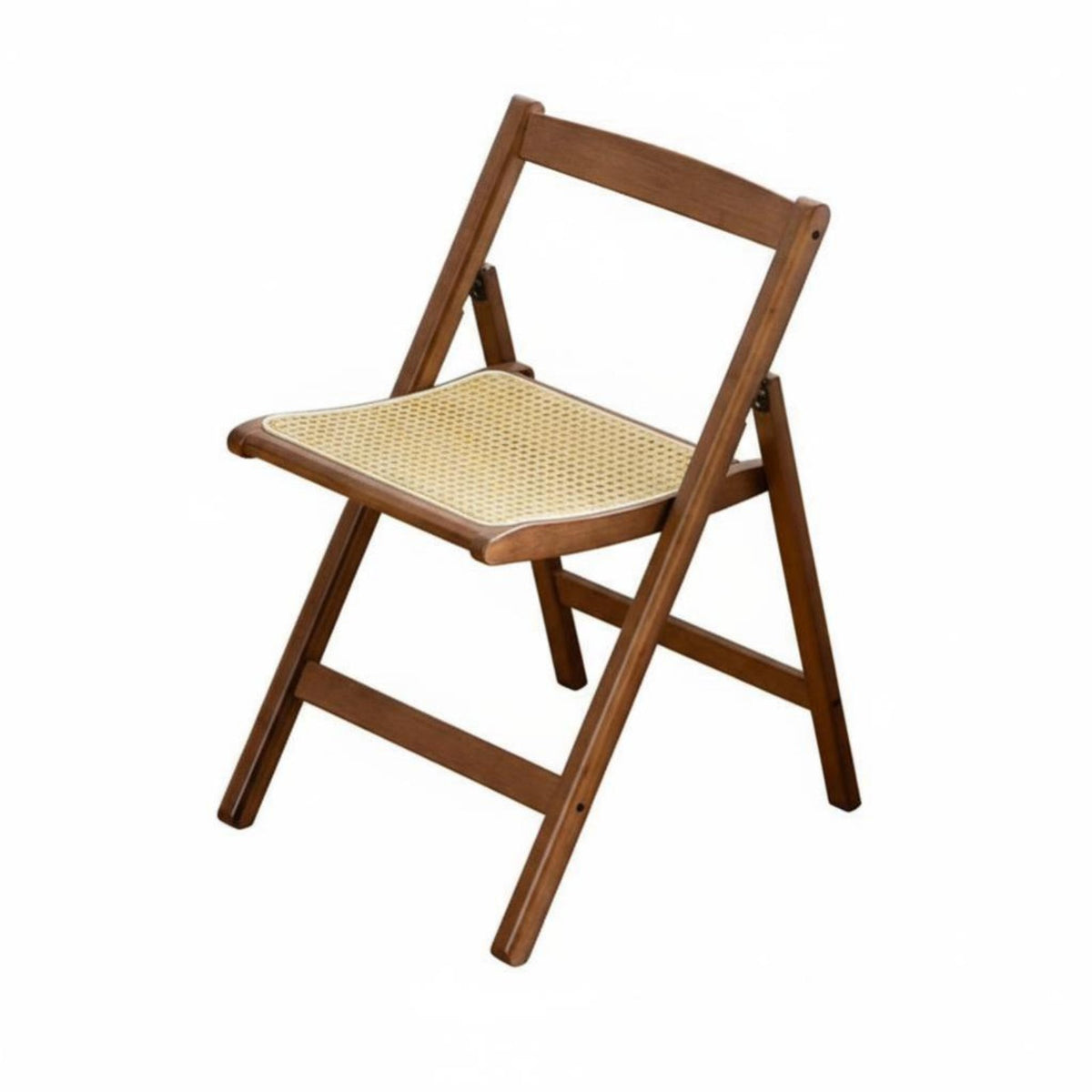 Wabi-Sabi Aesthetic Woven-Back Folding Armchair With Armrests Woven Back Folding Chair Foldable Design Household Furniture Space-Saving for Homeowners, Adults, Renters
