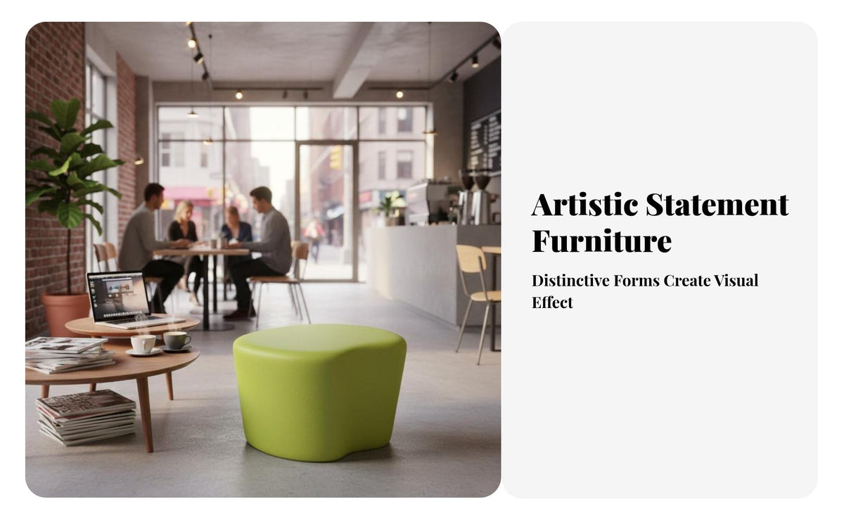 Irregular-Shaped Sofa and Table Creative Design Reception Seating Curved outline business-grade Furniture for Guests, Public Space, Lobby, Waiting Room