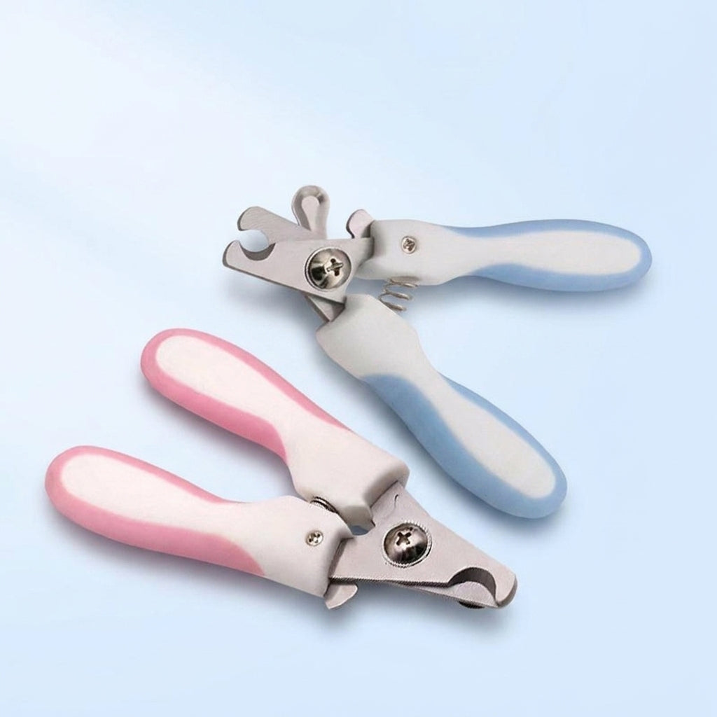 Nail Clippers and Nail File for Dog Grooming, Stainless Steel Cat Nail Clippers with Safety Guard, Non Slip Ergonomic Handle, 2 Piece Pack