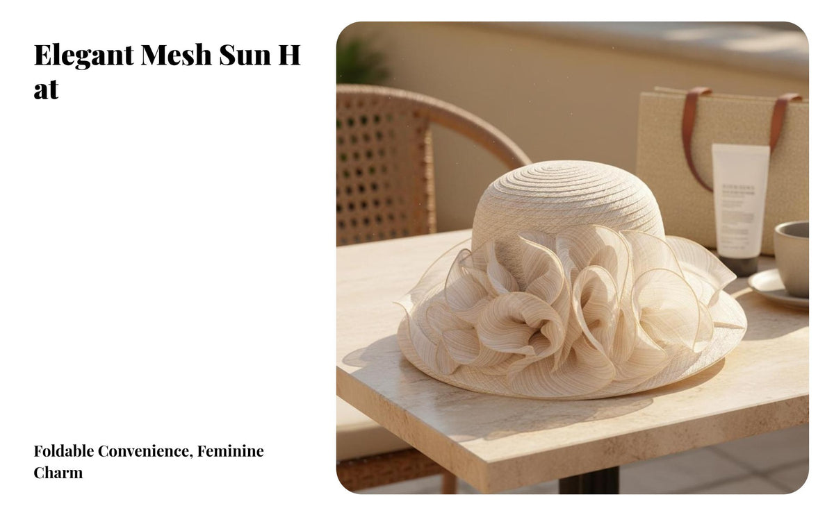 Gauze Ruffle Hat Sun Protection Gauze Sun Hat Foldable Women's Headwear for Beach, Travel, Weddings