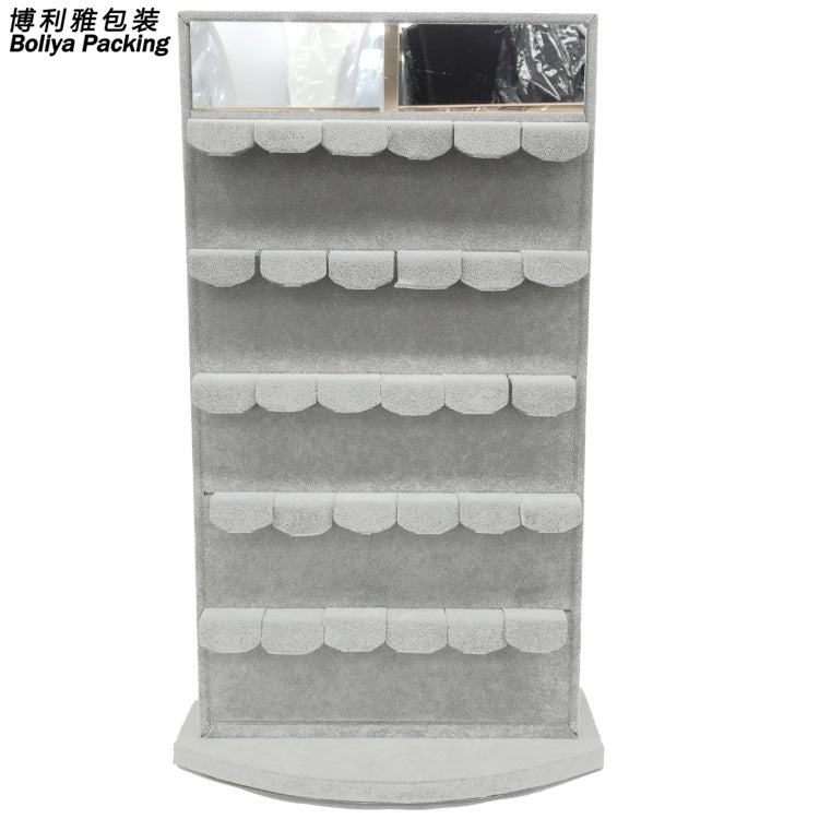 Velvet Jewelry Display Stand for Necklaces, Rings, Earrings, and Studs - Rotating Jewelry Organizer