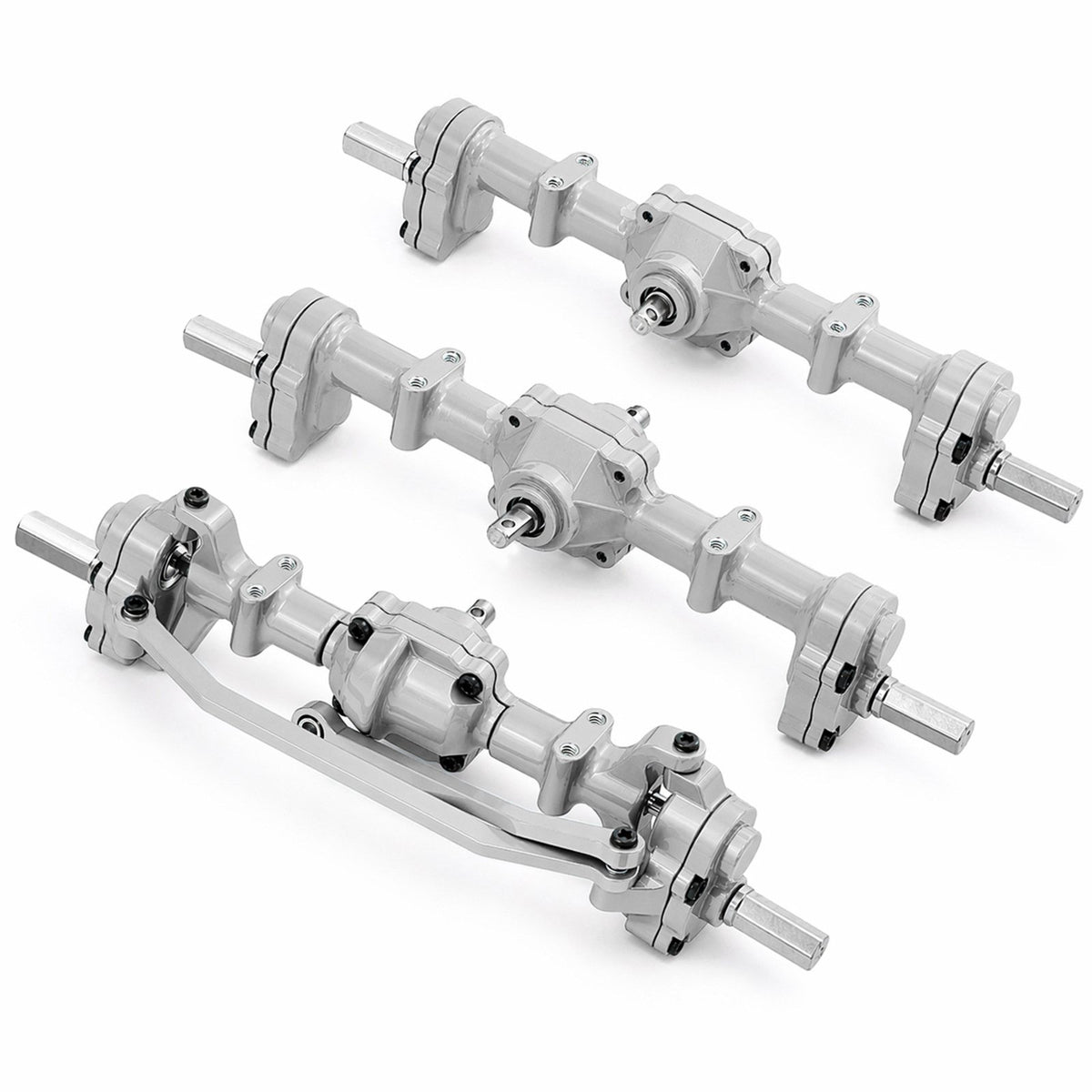 3 Pieces Metal Elevated Axle Set High Ground Clearance Front Rear Elevated Axles Larger Tire Space Rc Car Axle Bridge for Rough Terrain