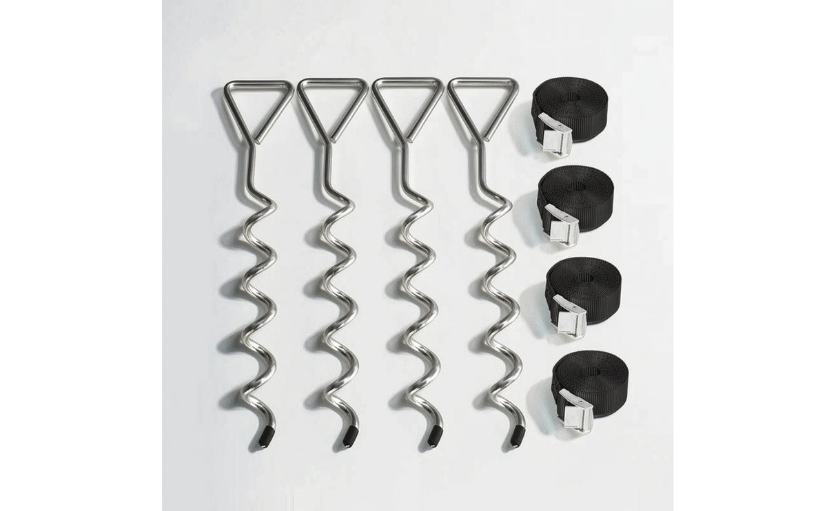 Spiral Ground Anchor Anti-Rust Spiral Anchor Kit Heavy Duty Ground Anchors with Straps for Campers, Tents, Camping, Trampolines