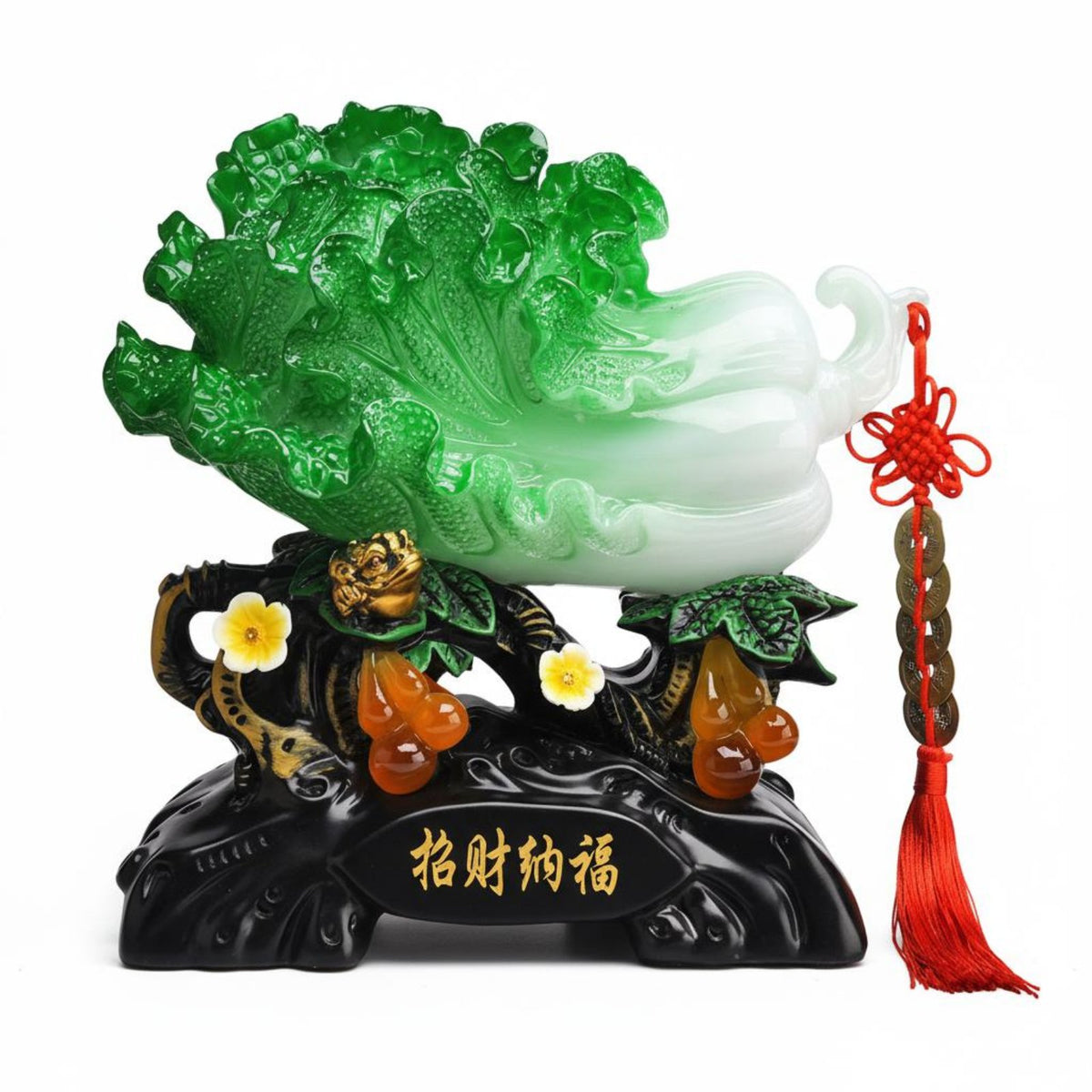Faux Verdant Stone Cabbage Decoration Meaningful Meaning Resin Cabbage Figurine Bai Vegetable Good Luck Statue Artistic Design