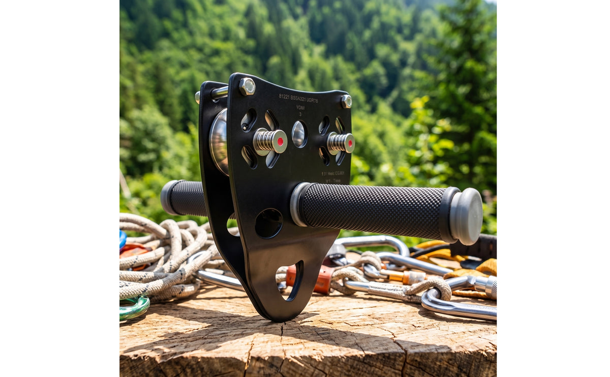 Ropeway Trolley Pulley with Hand Grips Textured Ropeway Trolley Pulley with Handle Metal for Climbers
