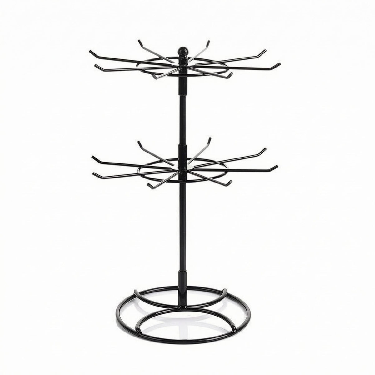 Black Iron Rotating Jewelry Holder 16 Hooks Rotating Jewelry Display Stand Hooked Arms Necklace Stand