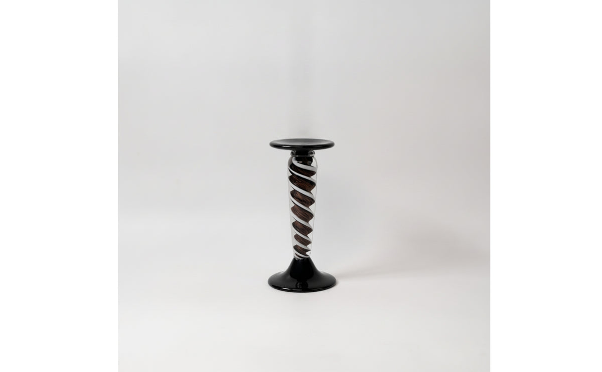 Candle Holder with Spiral Stem Modern Glass Candle Holder Elegant Decor for Mantel
