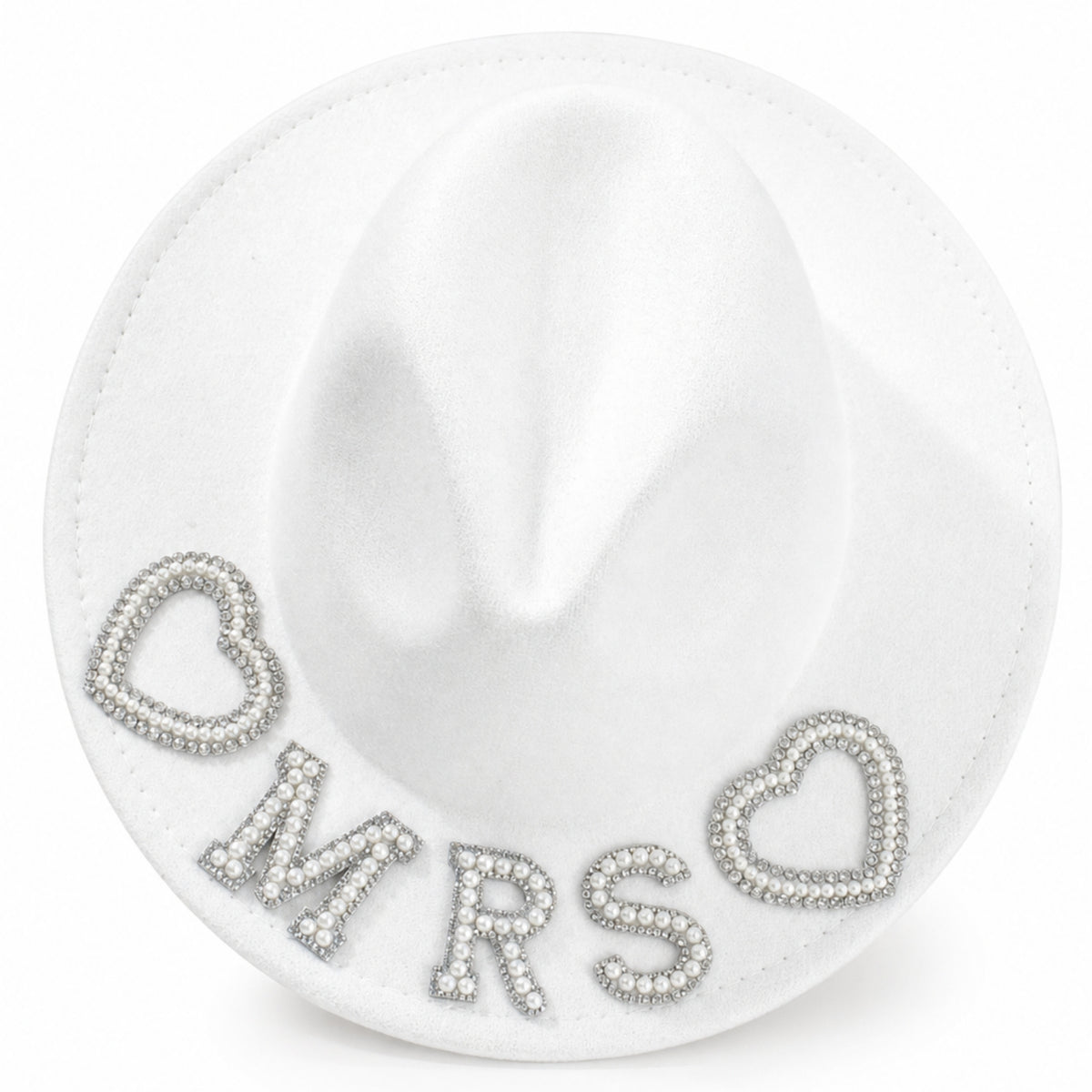 Felt Hat with Rhinestones Rhinestone Headwear Glamorous for Brides, Bridal Party