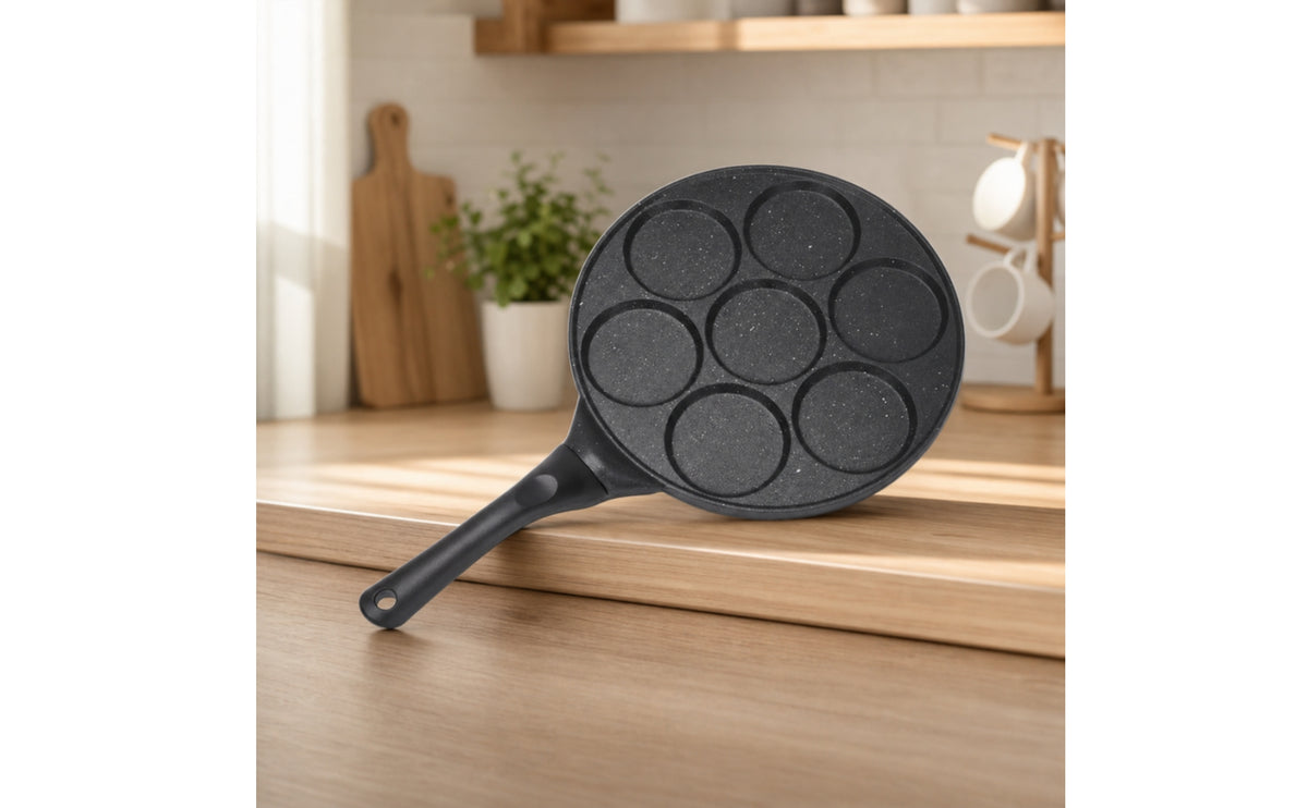 Divided Frying Pan Nonstick Multi-Section Speckled Stoneware panLook Divided Skillet with Handle for Home Cooks, Stovetop