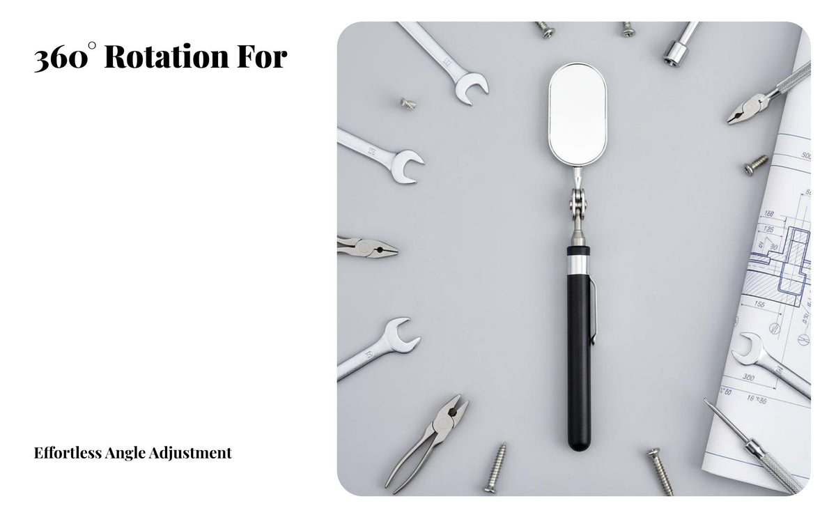 Telescopic Inspection Mirror Portable Inspection Mirror Clear Distortion View for Mechanics, Technicians, Machine Maintenance