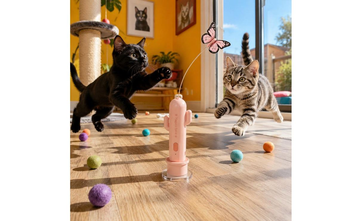Electric Cat Teaser Toy Automatic Butterfly Teaser Rod for Cats Infrared Light