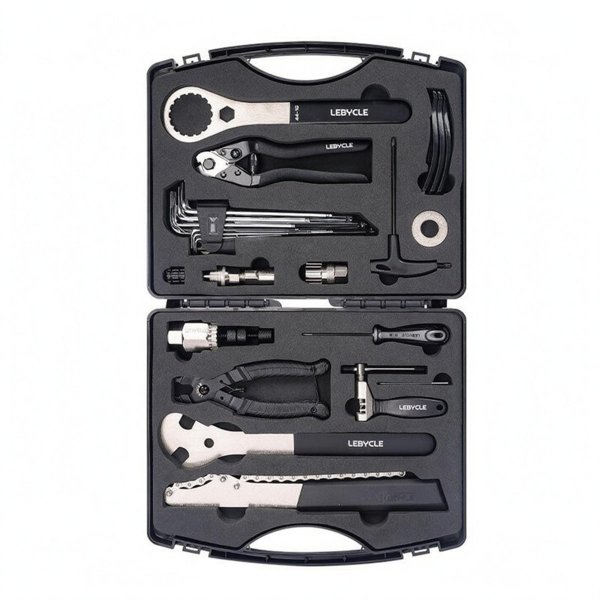 Cycling Repair Tool Box Foam Compartments Bike Tool Kit Bike Repair Tools Easy to Use Sports Equipment Long-Lasting Steel