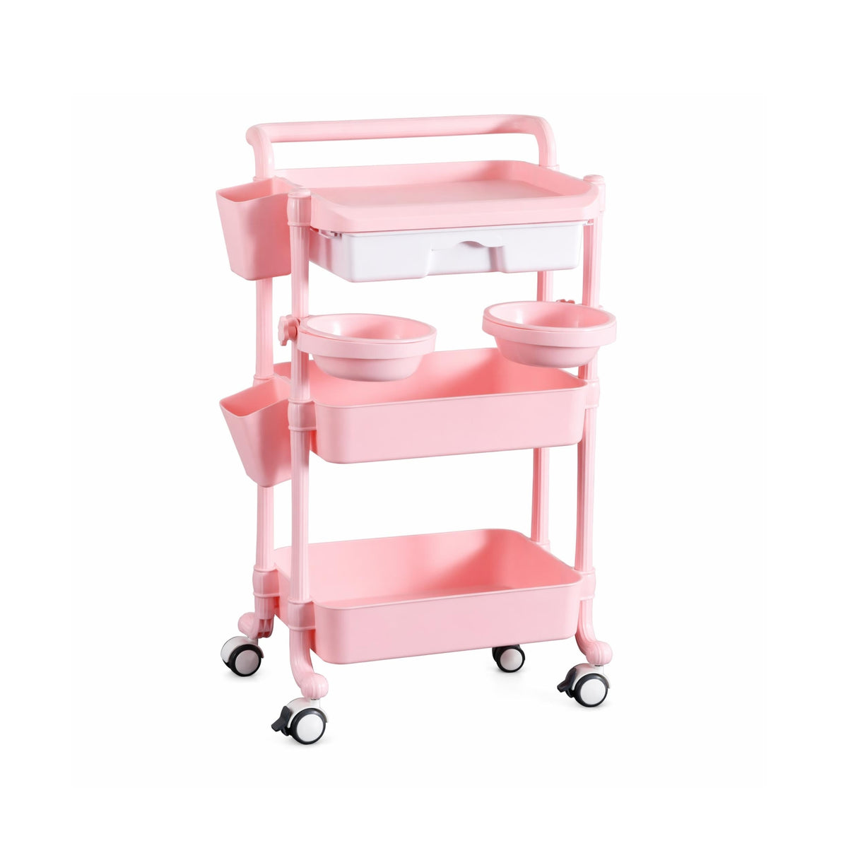 Easy-to-Clean Beauty Trolley Long-Lasting Salon Trolley Versatile Mobile Beauty Cart Compact for Beauticians