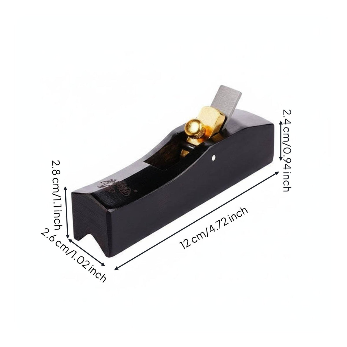 Hardwood Body Ebony Chamfer Plane Brass Blade Cover Mini Corner Rounding Plane Adjustable Depth Hand Chamfering Planer Precision Angle Control for Woodworkers, Carpenters, Wood Finishing, Workshop