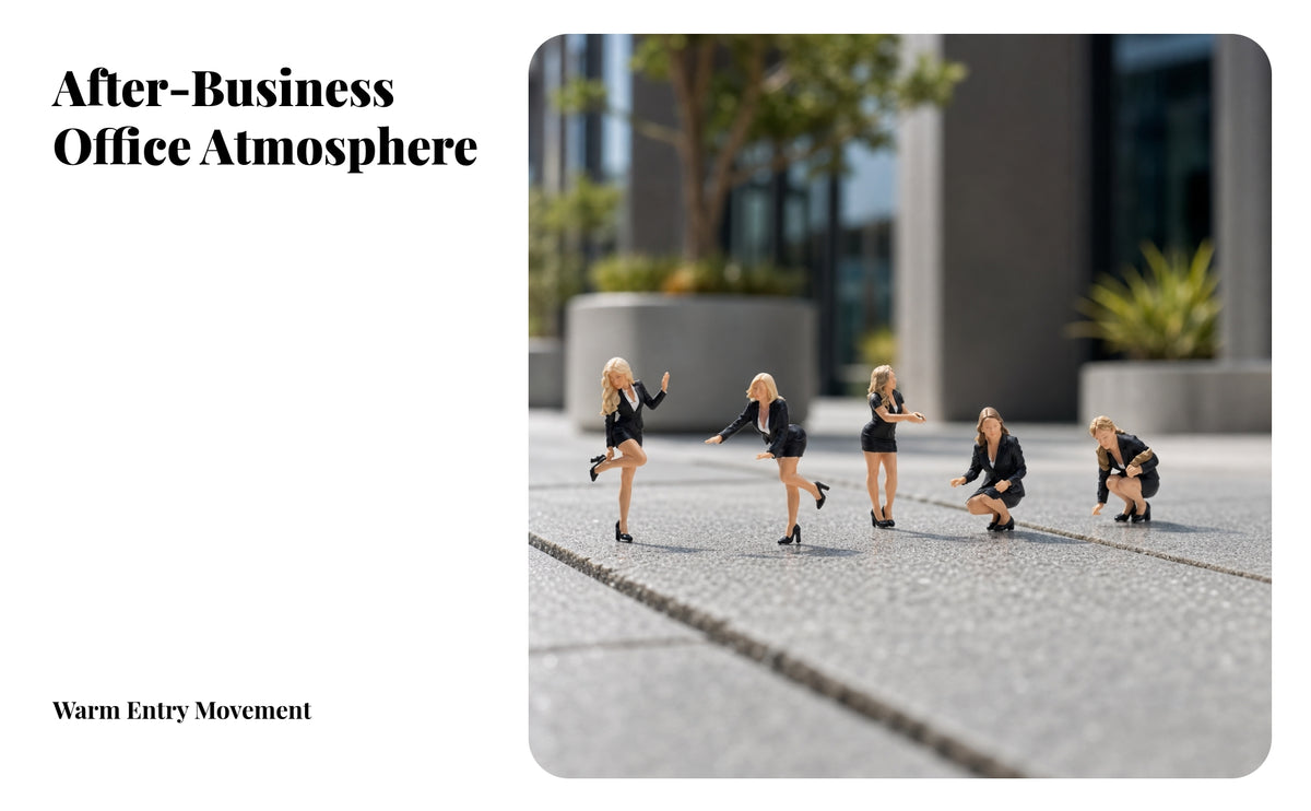5 Pieces Miniature Professional Women | Standing and Crouching Poses, Compact Desktop Decor, 1/64 Scale Figurine, for Dioramas