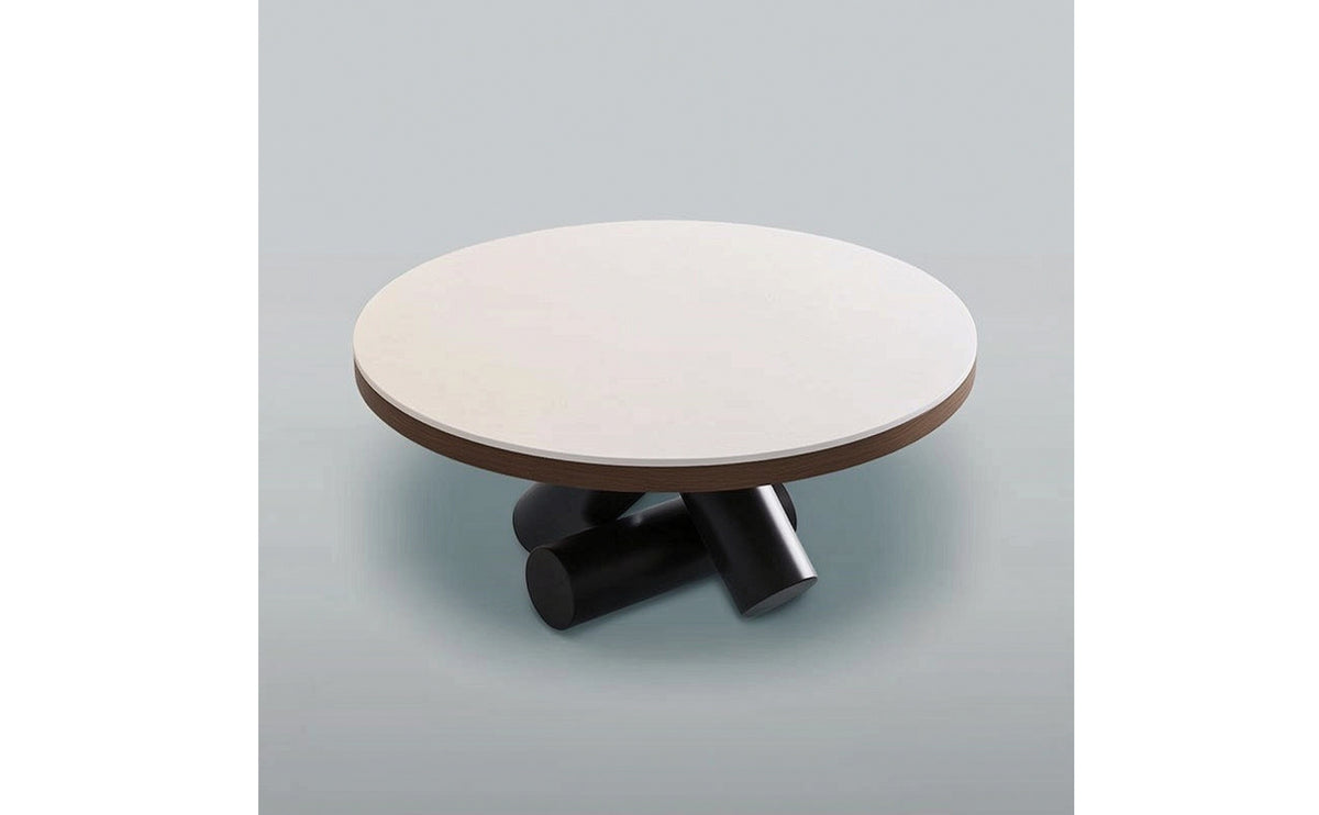 Round Coffee Table Sculptural Stone Coffee Table Geometric Furniture for Apartment Dwellers, Living Room, Small Areas