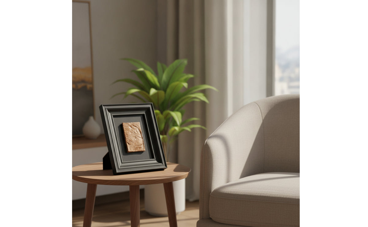 Decorative Framed Art with Stand Compact Framed Relief Panel Rectangular Tabletop Art Piece for Bedside Table