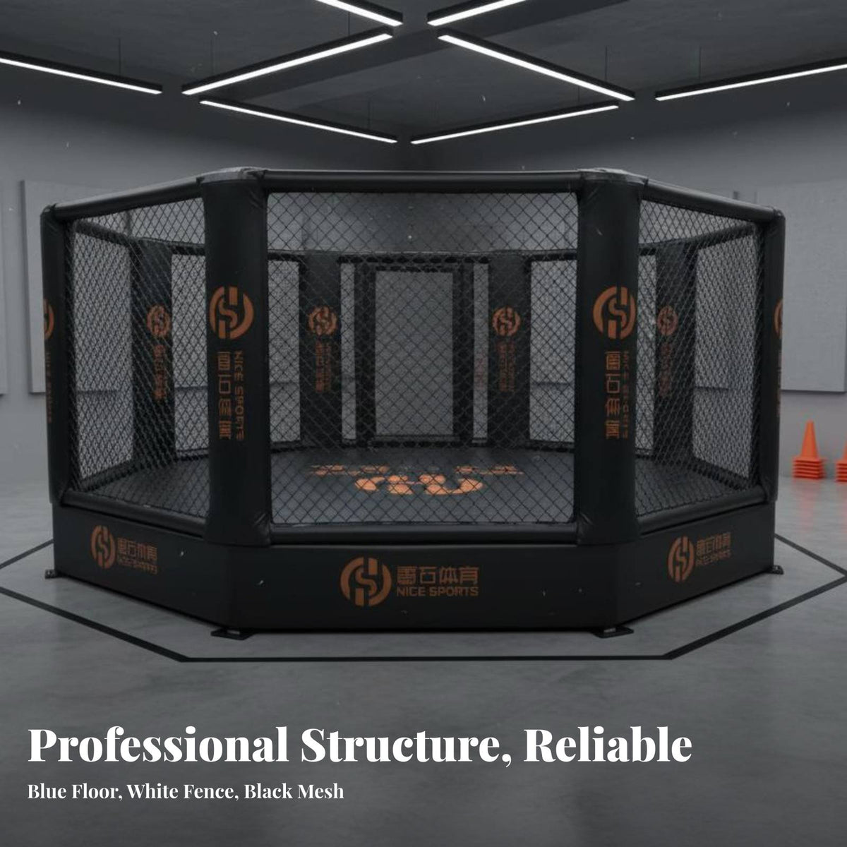 MMA Eight-Sided Cage Steel Frame Fighting Arts Training Arena Heavy Duty Professional Boxing Arena for Professionals, Competition, Training Facility