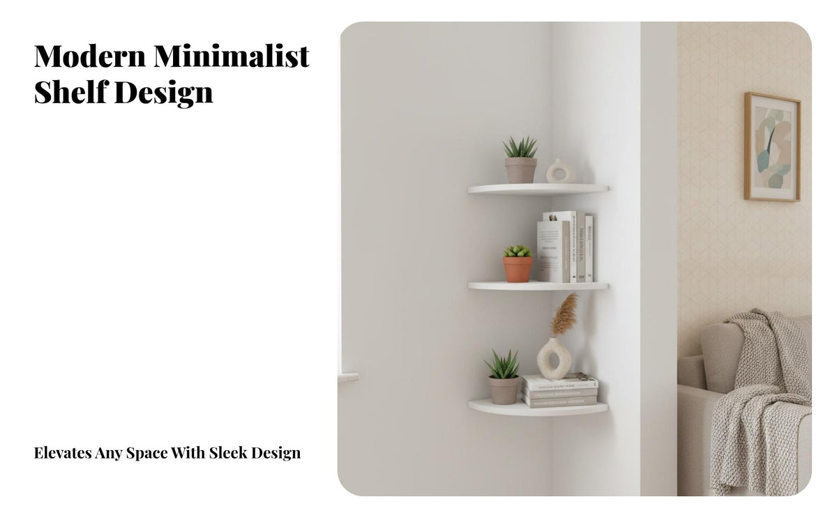 Multi-Layer Design Fan-Shaped Corner Shelf Space-Saving Floating Corner Shelf Versatile Wall Rack Modern Aesthetic for Homeowners, Decorators, Students, Living Room, Kitchen, Bedroom, Office