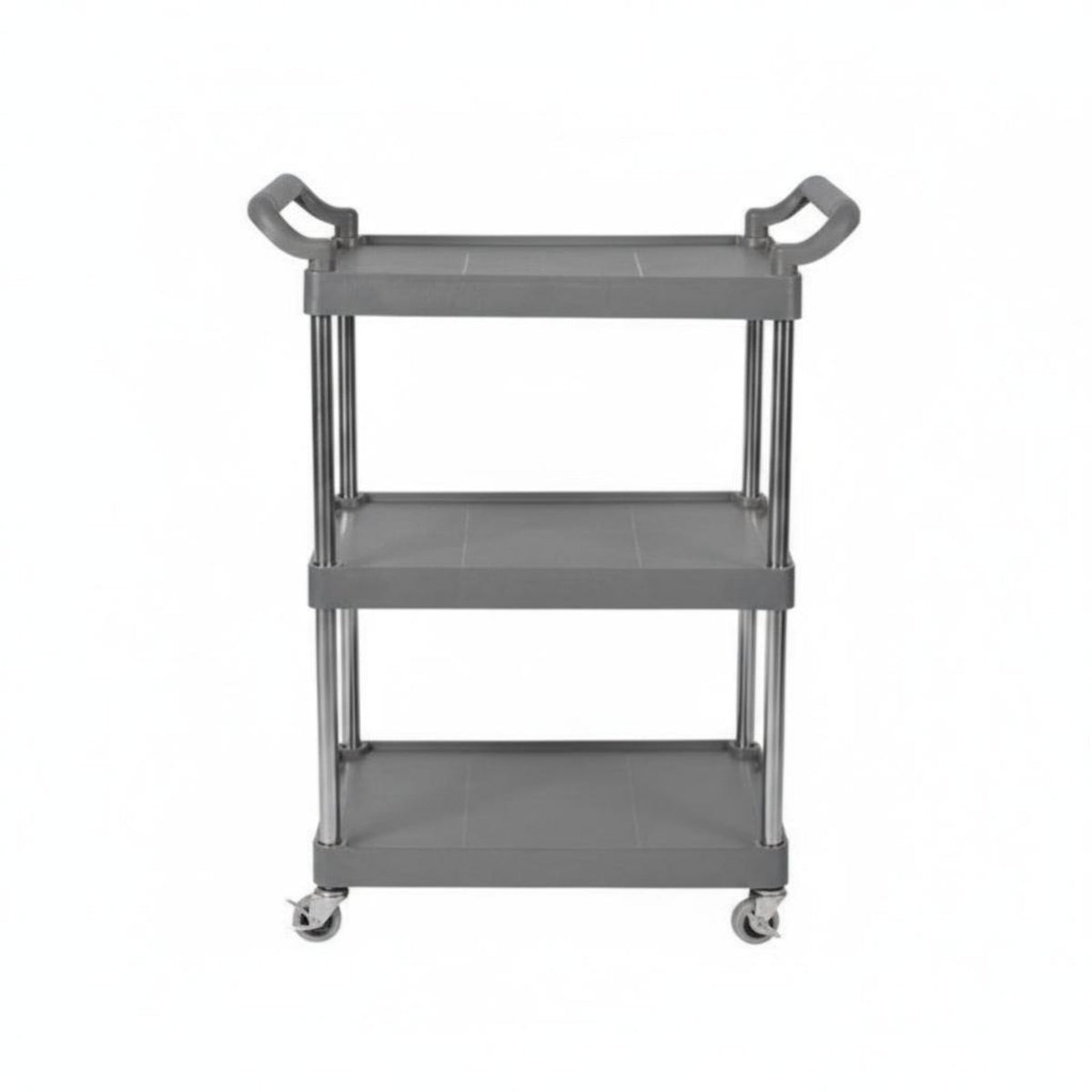 With casters 3-Tier Rolling Rack Multi-Functional 3-Tier Rolling Shelf Easy to Clean Serving Trolley Sturdy Construction for Kitchen personnel, Homemakers, Restaurant, Hotel, dining hall, Office
