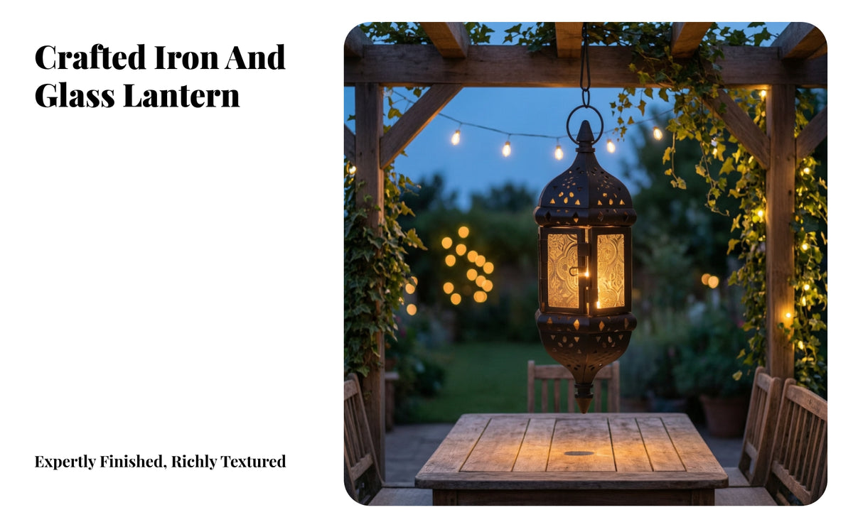 Vintage Lantern with Metal Frame