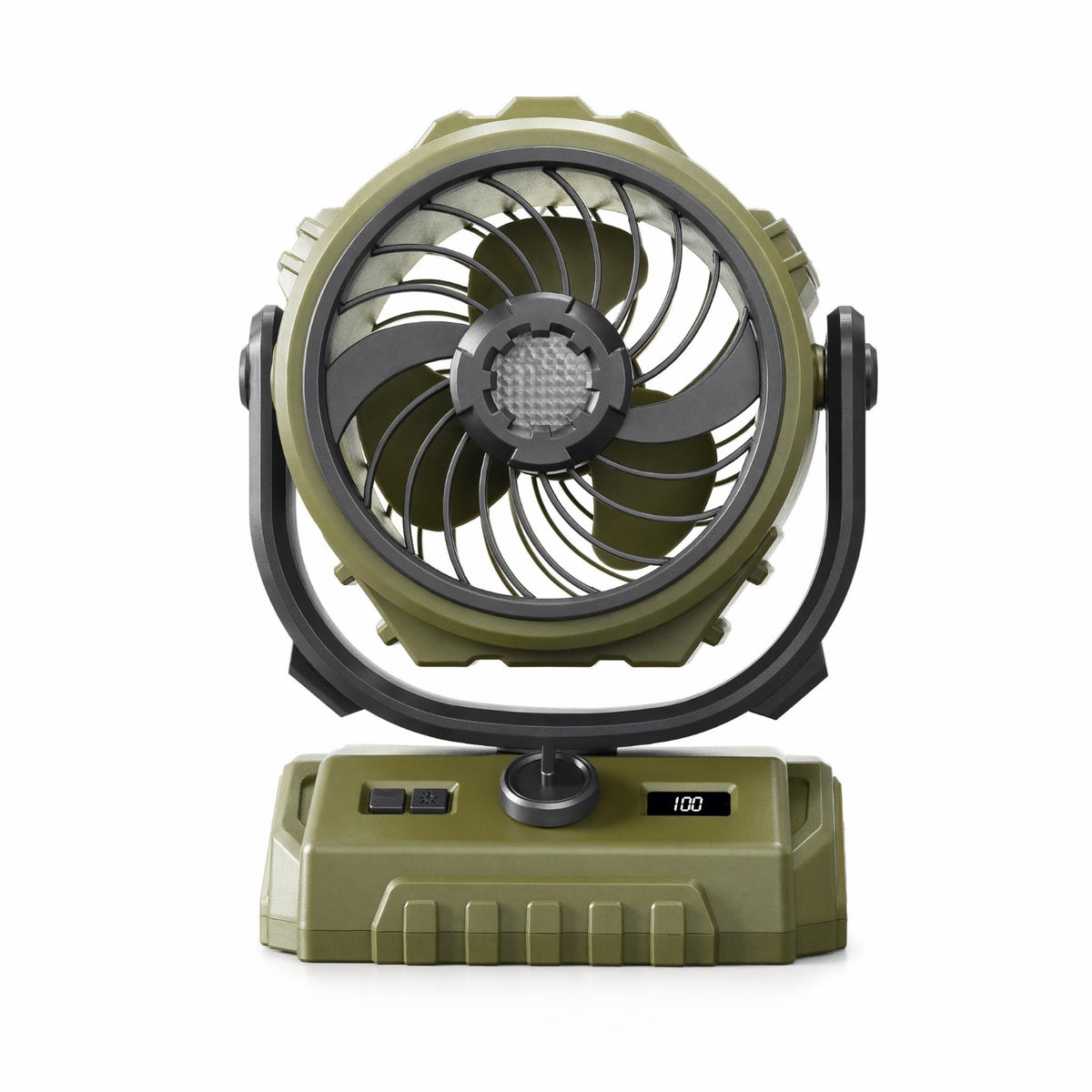 Rugged Camping Fan with Power Bank Rechargeable Portable Fan with Light Compact Battery Operated for Tents