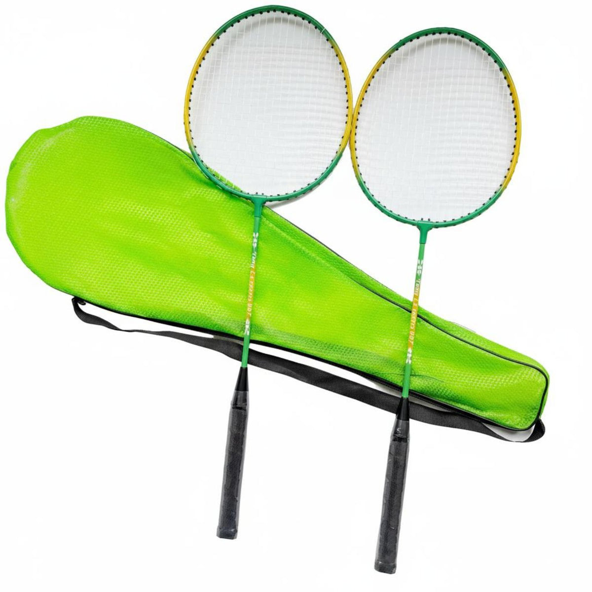 2 Pieces Badminton Racquet with Bag Multifunctional Racket Bag with Shoulder Strap Portable Case for Beginners, Families, Backyard, Park, School
