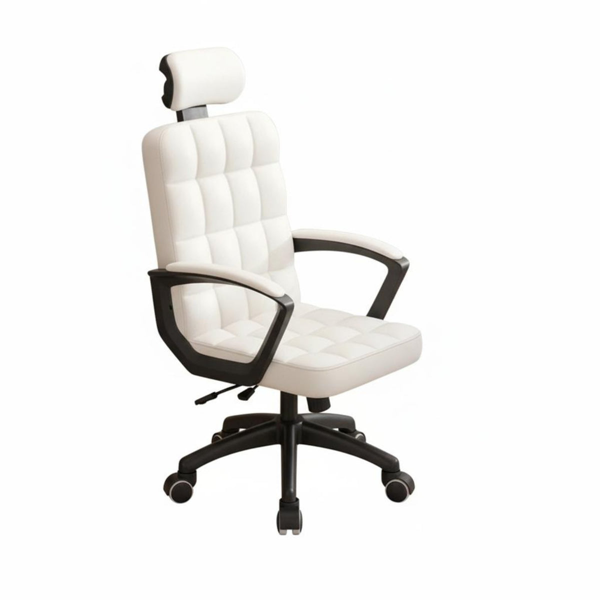 Breathable Material Ergonomic Study Chair High-Resilience Foam Padded Leatherette Office Chair Compact Footprint for Students