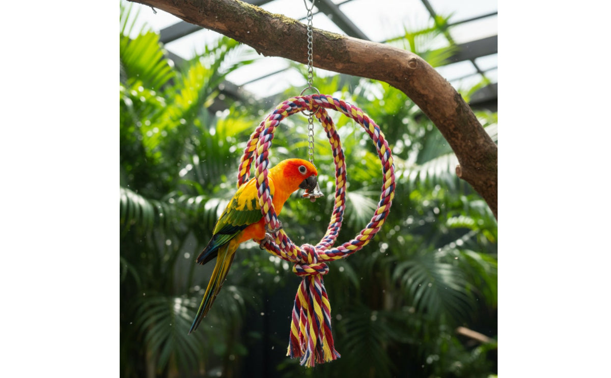 Bird Toy Materials Parrot Rope Toy Easy to Install Rope Perch for Activity Time, Chewing
